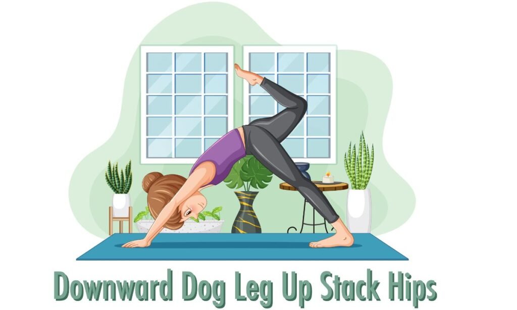 Three legged downward dog yoga Bent Knee Variation